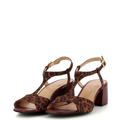 Дамски Сандали На Ток WIRTH - 265 PISA LEOPARD BROWN